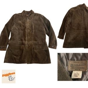 Pendleton Leather Jacket Brown Vintage